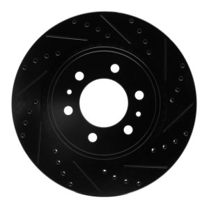 Cadillac XT6 Brake Rotor (1) - Front Right - R1 Concepts - Drilled & Slotted - Black - `22-`25